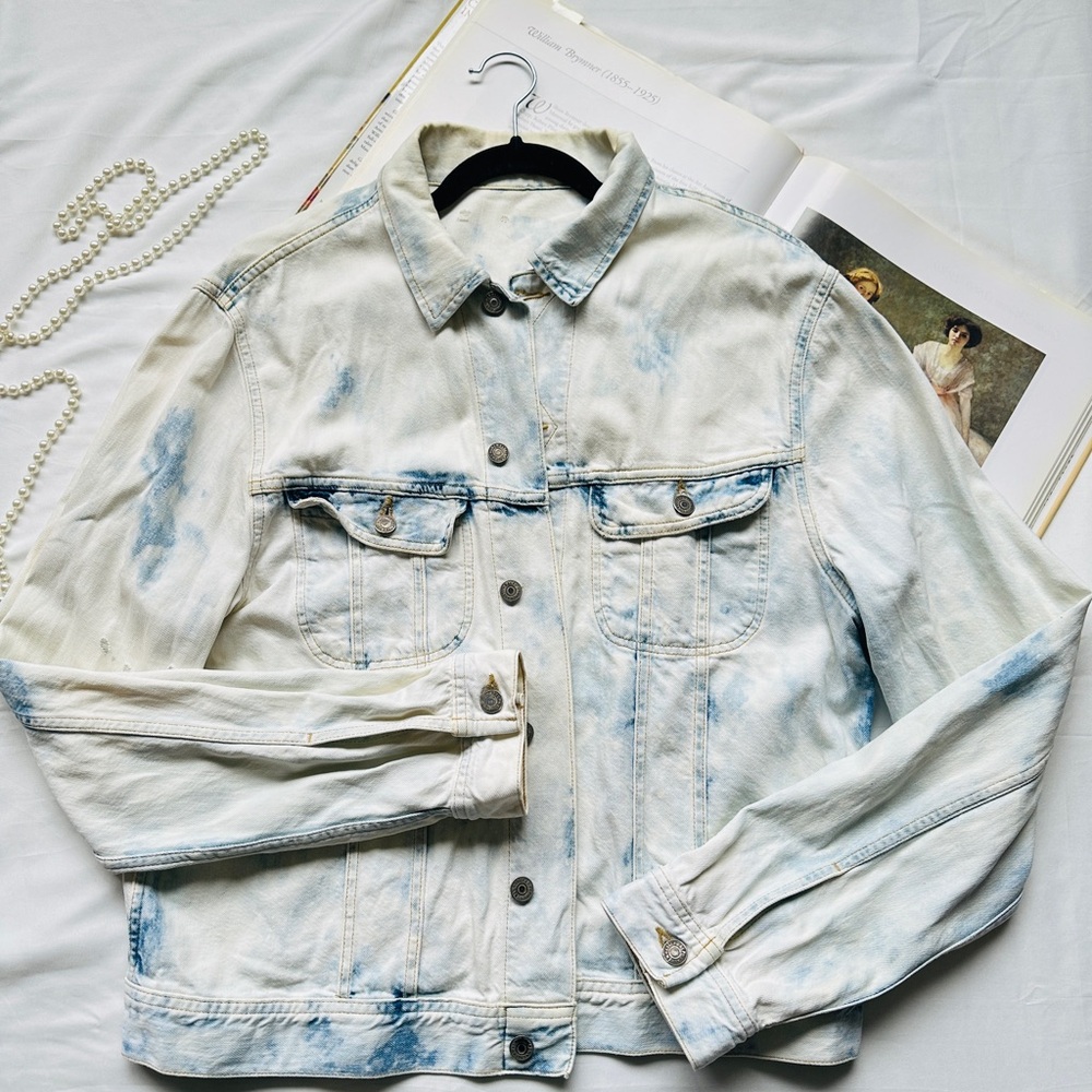 Denim Blue Tie-Dye Women's Jacket